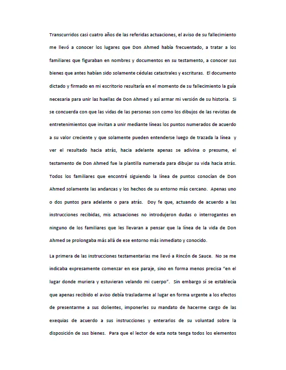 Documento fuera del protocolo