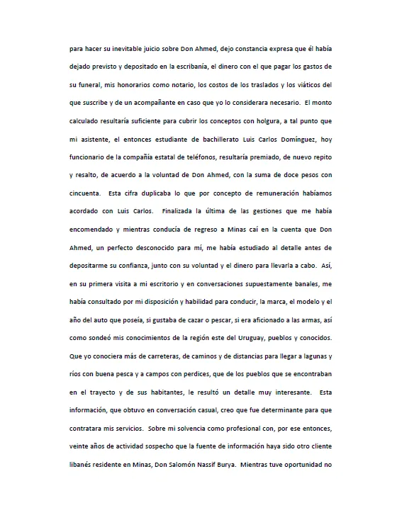 Documento fuera del protocolo