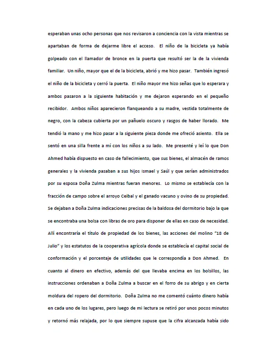 Documento fuera del protocolo